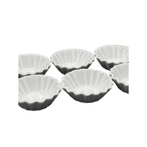 Crate & Barrel Tartlet Baking Molds Set of 6 White Stoneware - Never Used